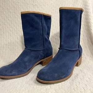 UGG Cyrinda Boots In Ink Blot Blue Low Heel Boots
